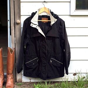 Outback Trading Co. Women’s Vagabond Black Hooded Packable Rain Riding Jacket